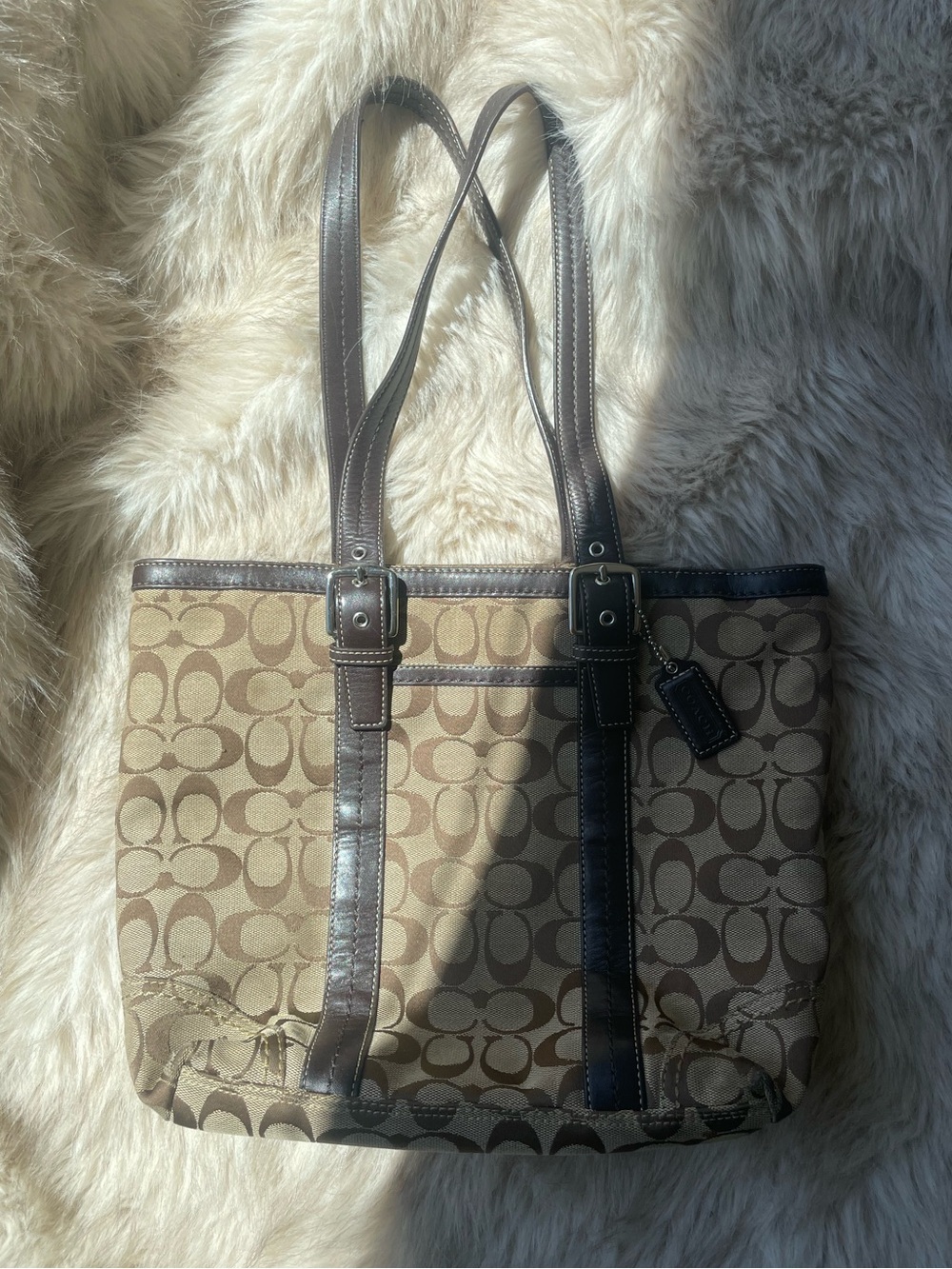 Vintage Coach Hamptons Signature Canvas Tote